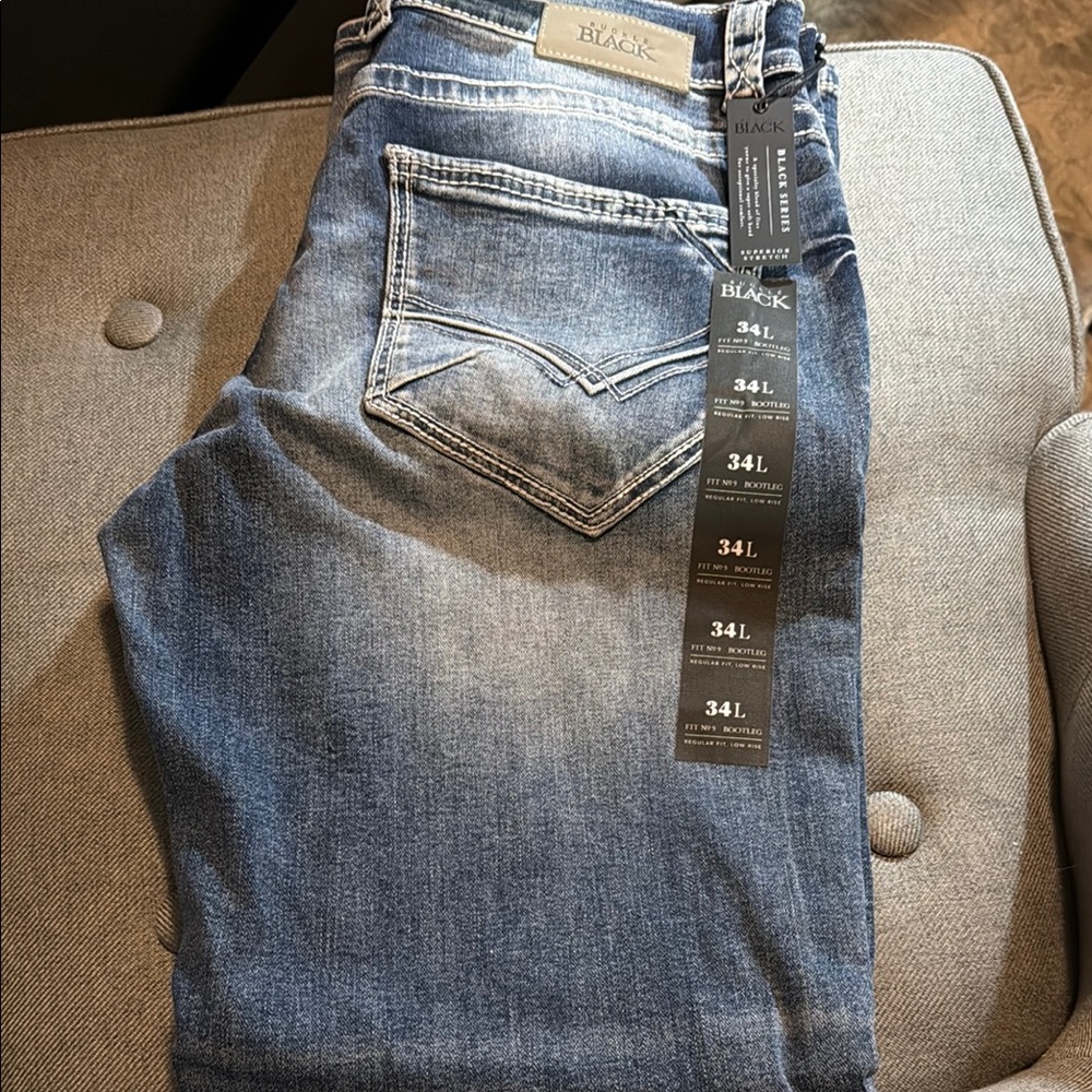 Buckle Black Blue Slim Straight Jeans